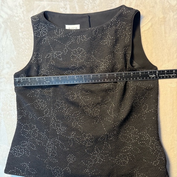 David Warren New York Textured Black Sleeveless Button Back Top L | Made in USA - Picture 6 of 9